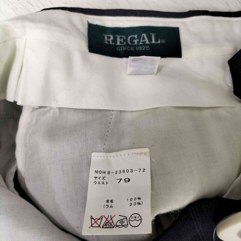リーガル REGAL チェック柄 ラム ウール 2タック スラックス パンツ メンズ ウエスト79