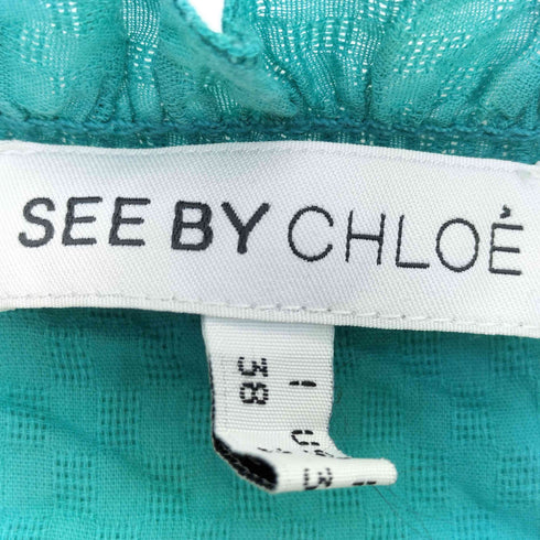 シーバイクロエ SEE BY CHLOE 膝丈 フリル ノースリーブワンピース レディース DE:34