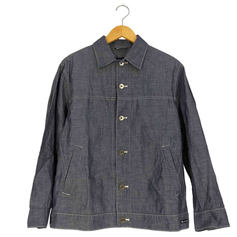 アクアスキュータム AQUASCUTUM リネンブレンド ステッチデザイン シャツジャケット メンズ import:L