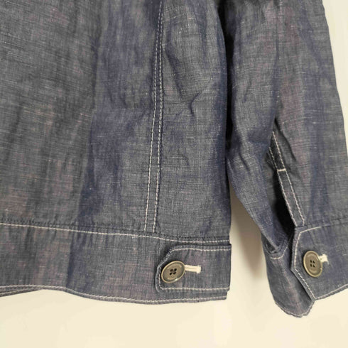 アクアスキュータム AQUASCUTUM リネンブレンド ステッチデザイン シャツジャケット メンズ import:L