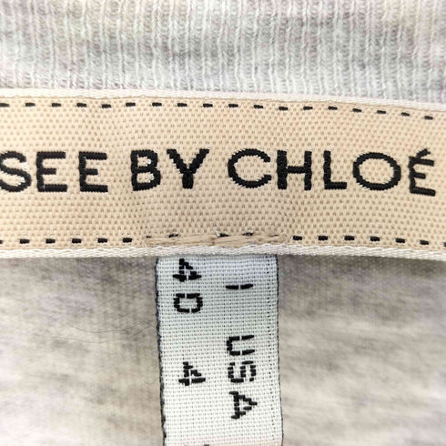 シーバイクロエ SEE BY CHLOE フリル袖 ロゴ クルーネックTシャツ レディース JPN:36