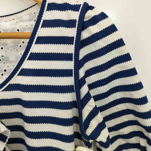 シーバイクロエ SEE BY CHLOE 膝丈 ボーダー リボン 半袖ワンピース レディース DE:36
