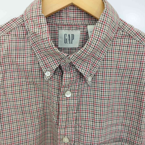 ギャップ Gap 香港製 半袖 チェック ボタンダウン シャツ メンズ import:M