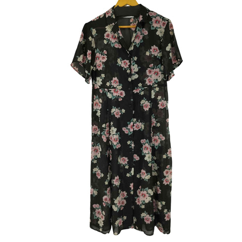 ローリーズファーム LOWRYS FARM 花柄シアー S/S シャツワンピース レディース JPN:M