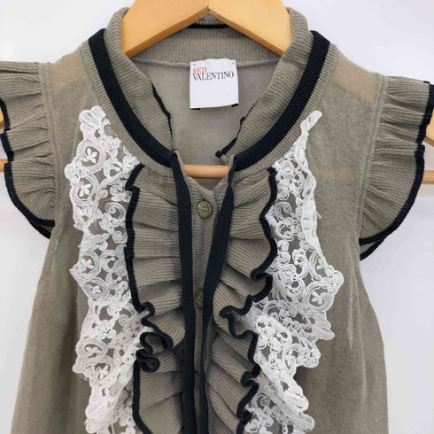 レッドヴァレンティノ RED VALENTINO RED コットンナイロン レース シアー フリルワンピース レディース import:S