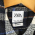 ザラ ZARA RELAXED FIT メッシュ チェックシャツ メンズ import:L