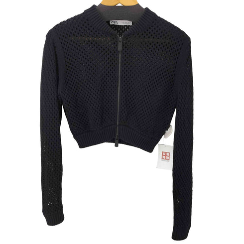 ザラ ZARA クロップド ジップアップニット レディース import:M