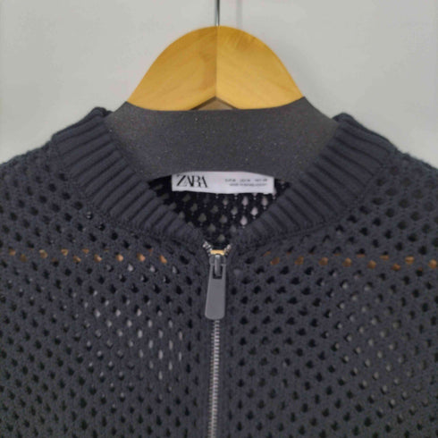 ザラ ZARA クロップド ジップアップニット レディース import:M