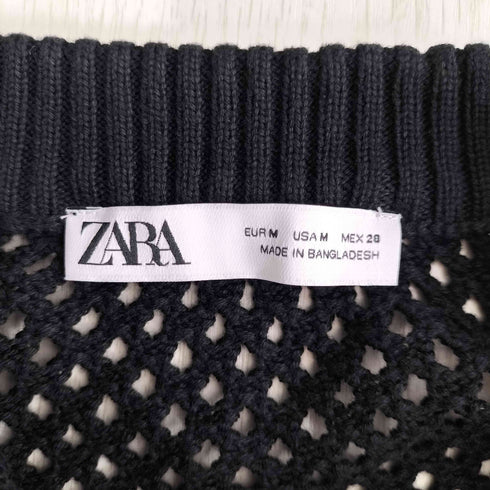 ザラ ZARA クロップド ジップアップニット レディース import:M