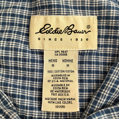 エディーバウアー Eddie Bauer 白タグチェックボタンダウンシャツ メンズ import:M