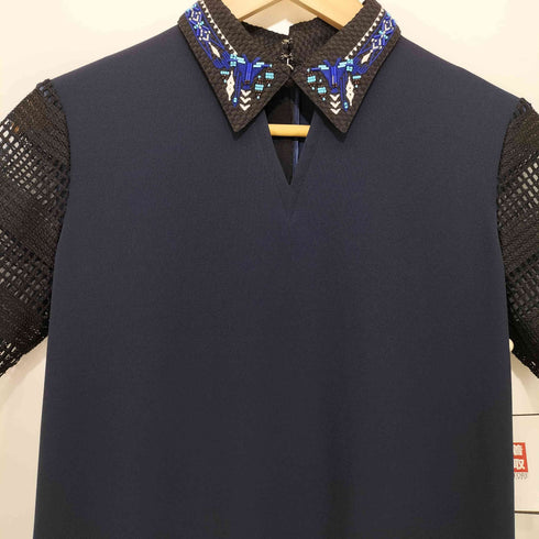 SOMARTA メッシュ切替 ミディアム シャツワンピース レディース JPN:2