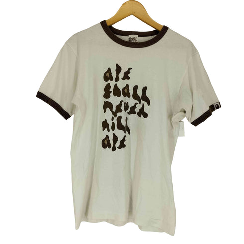 アベイシングエイプ A BATHING APE 90S 初期タグ APE SHALL NEVER KILL APE リンガーTシャツ メンズ M