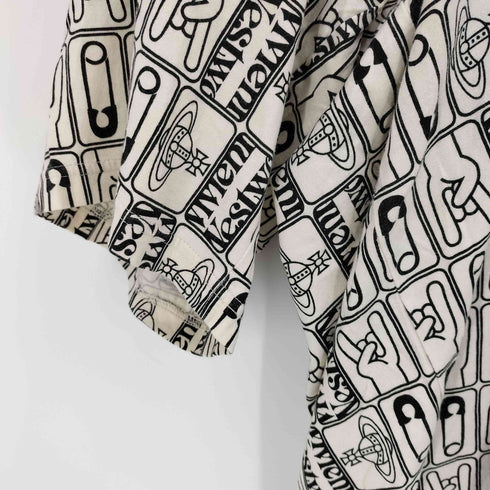 ヴィヴィアンウエストウッドマン Vivienne Westwood MAN メロイックサイン プリント 総柄 ビッグシルエット Tシャツ メンズ FREE