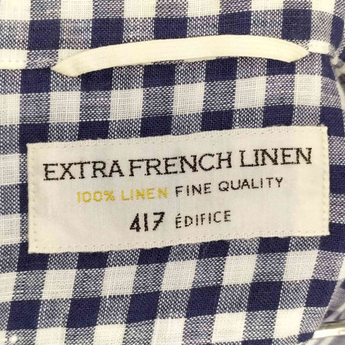 フォーワンセブンバイエディフィス 417 by EDIFICE EXTRA FRENCH LINEN リネン100 L/Sシャツ メンズ JPN:L