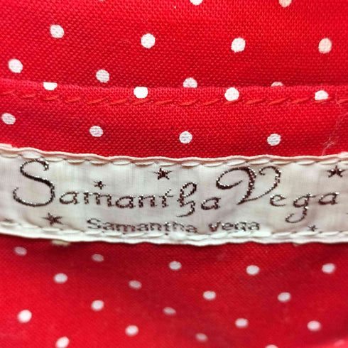 サマンサベガ Samantha Vega ハートチャーム ドット巾着 カゴバッグ レディース