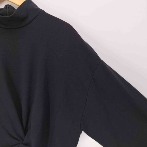 ザラ ZARA Knotted ノット モックネック スウェット ワンピース レディース import:L