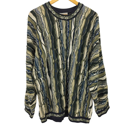 クージー COOGI 90S オーストラリア製 Multi Color 3D KNIT マルチカラー 3D ニット メンズ import:L