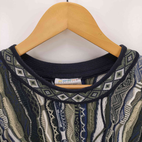 クージー COOGI 90S オーストラリア製 Multi Color 3D KNIT マルチカラー 3D ニット メンズ import:L