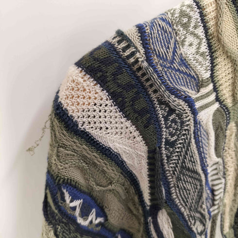 クージー COOGI 90S オーストラリア製 Multi Color 3D KNIT マルチカラー 3D ニット メンズ import:L