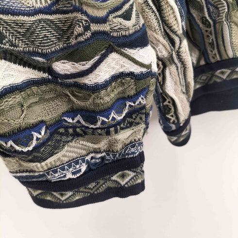 クージー COOGI 90S オーストラリア製 Multi Color 3D KNIT マルチカラー 3D ニット メンズ import:L