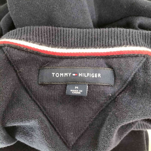 トミーヒルフィガー TOMMY HILFIGER ロゴ刺繍 コットン Vネックニット メンズ import:M