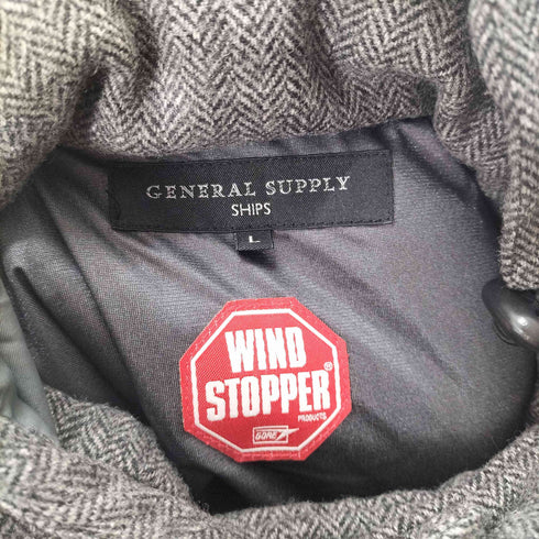 シップスジェネラルサプライ SHIPS GENERAL SUPPLY WINDSTOPPER ヘリンボーン ウール中綿ジャケット レディース L