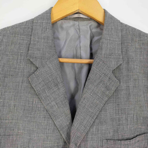 イッセイミヤケ ISSEY MIYAKE 80s DUETRIO 千鳥格子柄 コットンリネン 3Bテーラードジャケット メンズ JPN:S