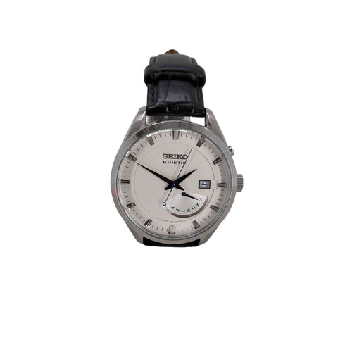 セイコー SEIKO 5M84-0AB0 キネティック 白文字盤 デイデイト メンズ