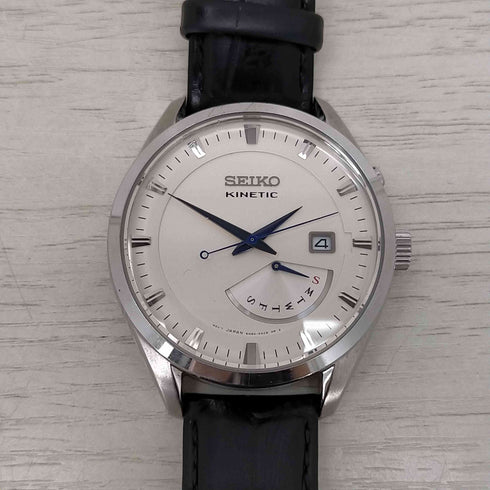 セイコー SEIKO 5M84-0AB0 キネティック 白文字盤 デイデイト メンズ