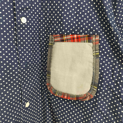 コムデギャルソンオムプリュス COMME des GARCONS HOMME PLUS 10SS Random Collage ランダムコラージュ期 チエックポケット パッチワーク ドット柄 半袖シャツ メンズ JPN:M