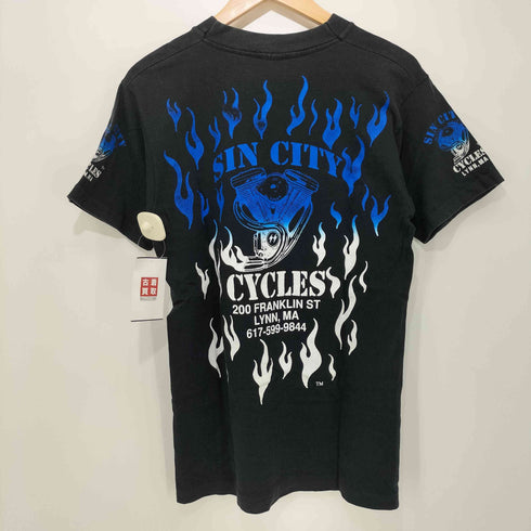 フルーツオブザルーム FRUIT OF THE LOOM 90S メキシコ製 シングルステッチ SIN CITY CYCLES 両面プリント S/S クルーネックTシャツ メンズ import:S