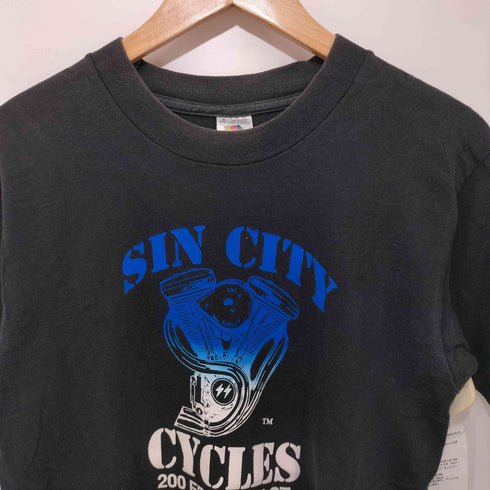 フルーツオブザルーム FRUIT OF THE LOOM 90S メキシコ製 シングルステッチ SIN CITY CYCLES 両面プリント S/S クルーネックTシャツ メンズ import:S