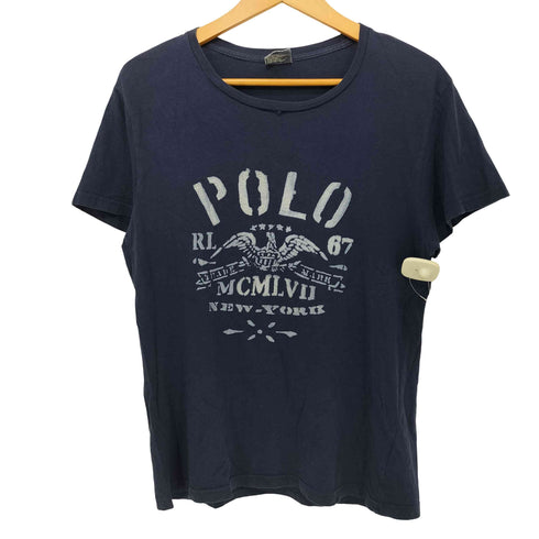 ポロバイラルフローレン Polo by RALPH LAUREN 90S エンブレム ロゴ S/S クルーネック Tシャツ メンズ import:M