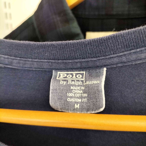 ポロバイラルフローレン Polo by RALPH LAUREN 90S エンブレム ロゴ S/S クルーネック Tシャツ メンズ import:M