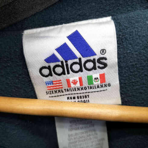 アディダス adidas 90S パフォーマンスロゴ刺繍 スリーストライプス ドローコード フーディージャケット メンズ