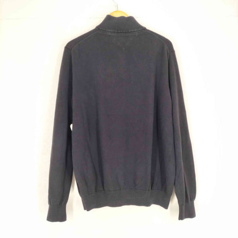 トミーヒルフィガー TOMMY HILFIGER ロゴ刺繍ハーフジップコットンニット メンズ JPN:L