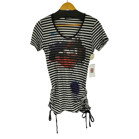 シヴァーライズ CIVARIZE ドローコードフロントプリントボーダー S/S カットソー レディース JPN:44
