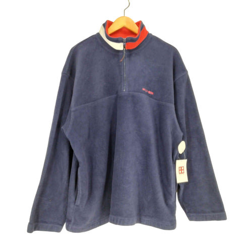 トミーヒルフィガー TOMMY HILFIGER ロゴ刺繍ハーフジップフリースジャケット メンズ JPN:XL