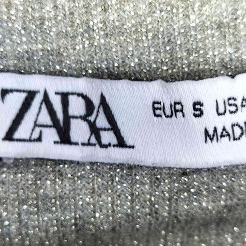 ザラ ZARA メタリック ポロネック Tシャツ レディース import:S