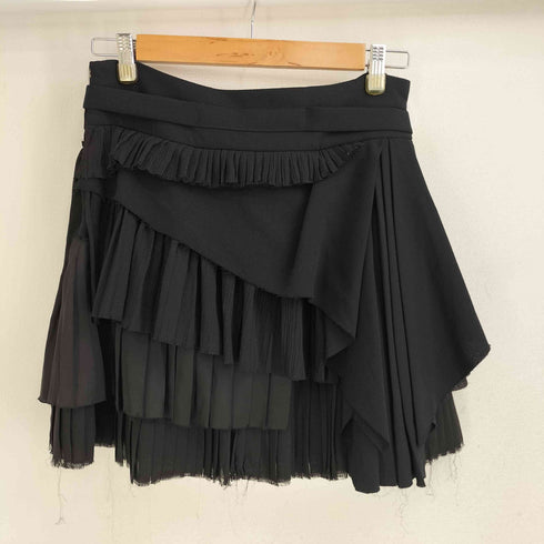 ザラ ZARA ポリ ベルテッド ミニワイドスカート レディース JPN:M