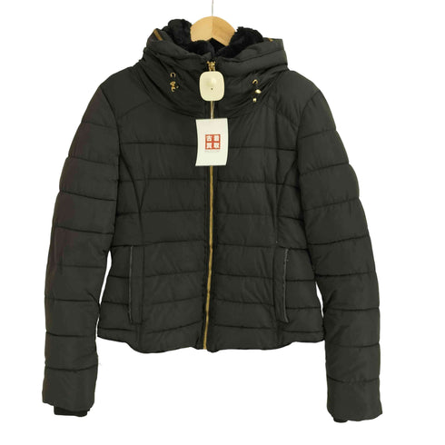 ザラ ZARA フーデッドスリムダウンジャケット レディース import:M