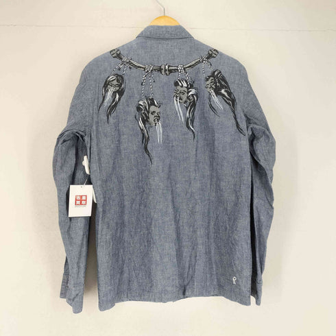 ネイバーフッド NEIGHBORHOOD 16SS SHRUNKEN/C-SHIRT.LS フロントプリント レギュラーカラー デニムシャンブレー 長袖シャツ メンズ JPN:M
