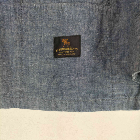 ネイバーフッド NEIGHBORHOOD 16SS SHRUNKEN/C-SHIRT.LS フロントプリント レギュラーカラー デニムシャンブレー 長袖シャツ メンズ JPN:M