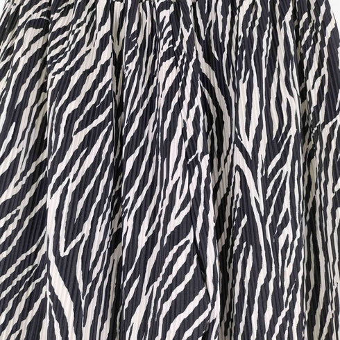 LUTIQUE ゼブラ柄プリーツフレアパンツ レディース JPN:L