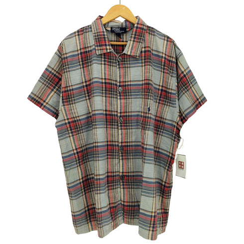 ポロラルフローレン POLO RALPH LAUREN SLEEP WEAR チェック 半袖 パジャマシャツ メンズ L/XL