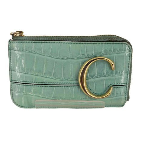 クロエ Chloe フラグメントケースクロコ型押し Cロゴ レディース