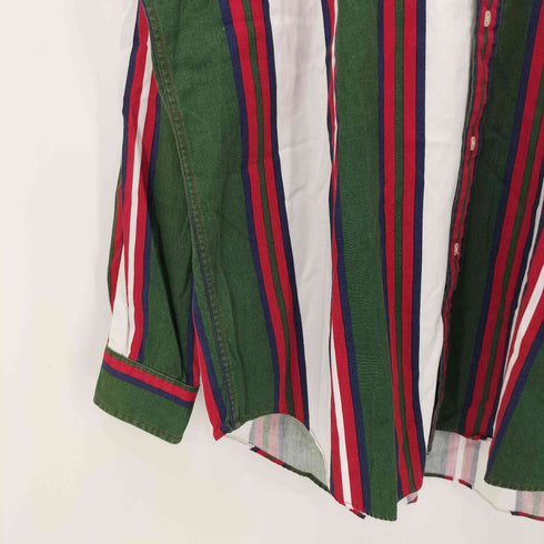 トミーヒルフィガー TOMMY HILFIGER 90s ロゴ刺繍 ストライプ ボタンダウンシャツ メンズ L/G