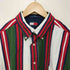 トミーヒルフィガー TOMMY HILFIGER 90s ロゴ刺繍 ストライプ ボタンダウンシャツ メンズ L/G