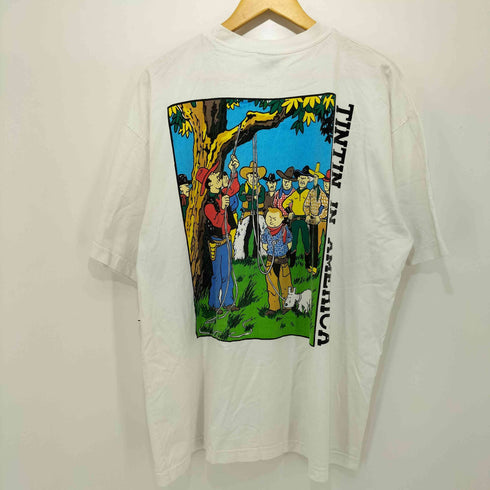 SHARK ATTACK 両面プリントクルーネックアニメプリントTシャツ メンズ XL