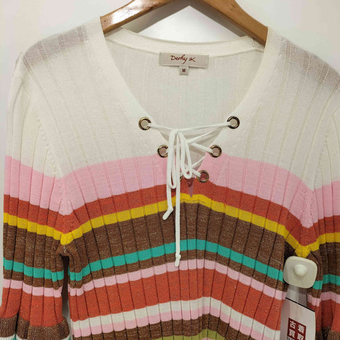 derhy s/s ボーダースキッパーニット ラメ レディース